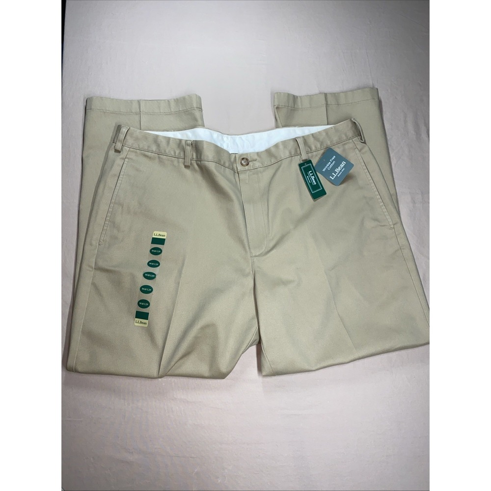 NWT L.L.Bean Men's Wrinkle-Free Double L® Chinos Natural Fit 40 x 29 Dark Khaki